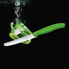 Victorinox Tom 11cm Round Tip Wavy Green Knife - 6.7836.L114
