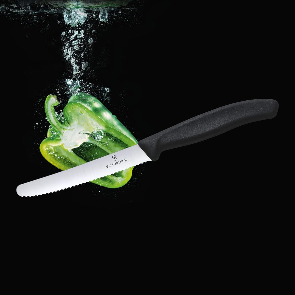Victorinox Tom Stk Wavy Black Knife - 6.7833