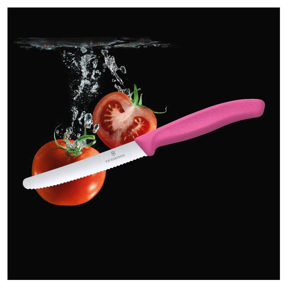 Victorinox Tom 11cm Round Tip Wavy Pink Knife - 6.7836.L115