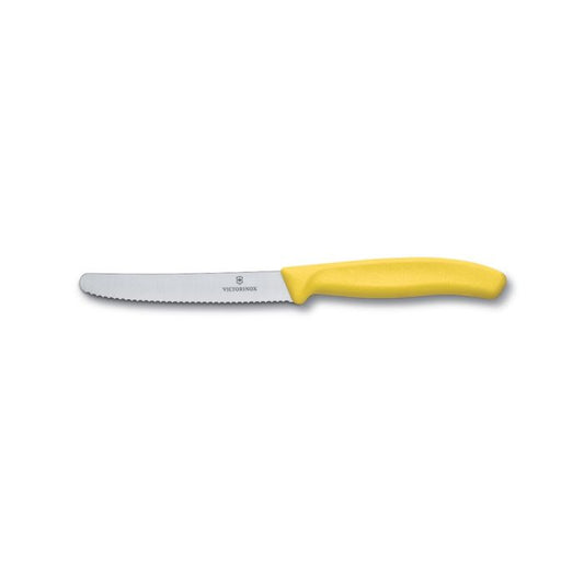 Victorinox Tom 11cm Round Tip Wavy Yellow Knife - 6.7838.C1