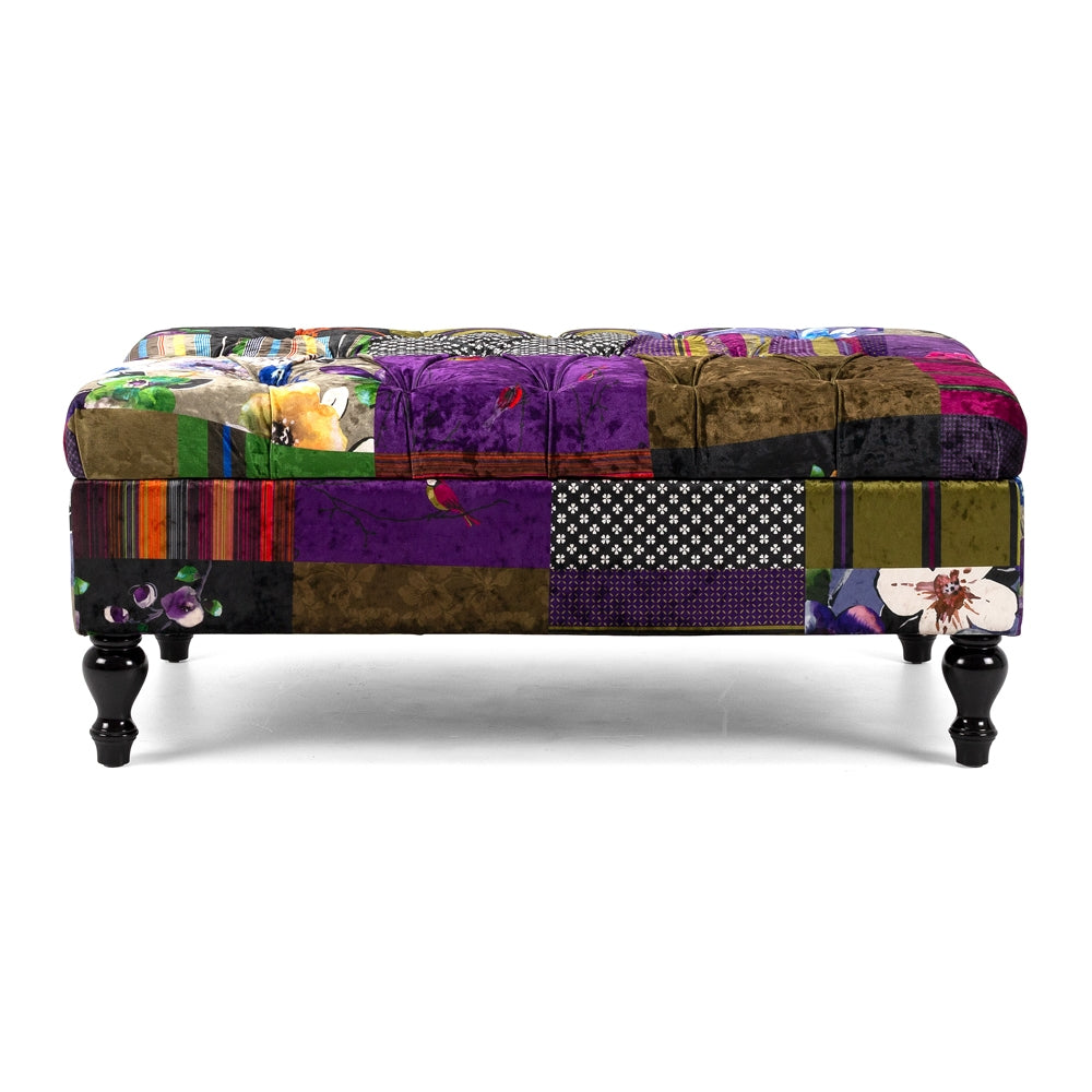 Patchwork Storage Ottoman - MEIPATOTTO