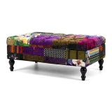 Patchwork Storage Ottoman - MEIPATOTTO