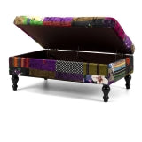 Patchwork Storage Ottoman - MEIPATOTTO